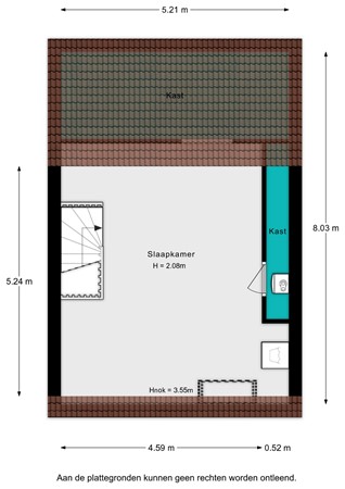 Plattegrond - Slingeland 20, 4761 MX Zevenbergen - Slingeland 20 - 2e verdieping - 2D.jpg